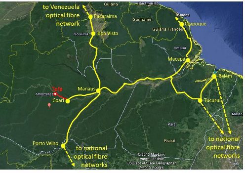 Mapa Cabo Fluvial Amazônia Conectada