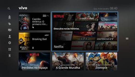 Vivo integra Netflix a seu set top box de TV paga