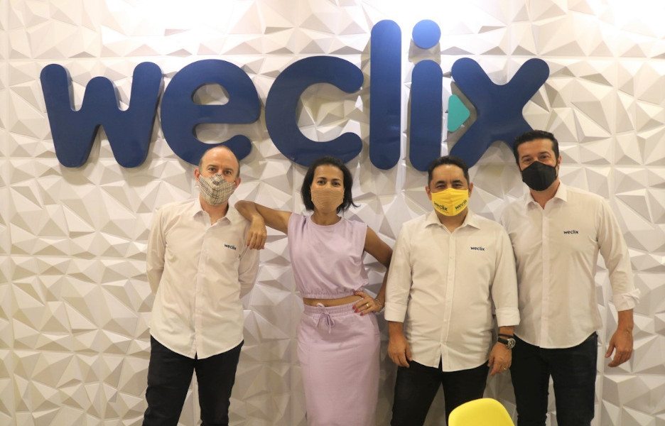 Giuliano Mendes, Katia Andrade, Fabrício Kameyama e Ricardo Campos, diretores da Weclix. Crédito: Divulgação Crédito: Divulgação