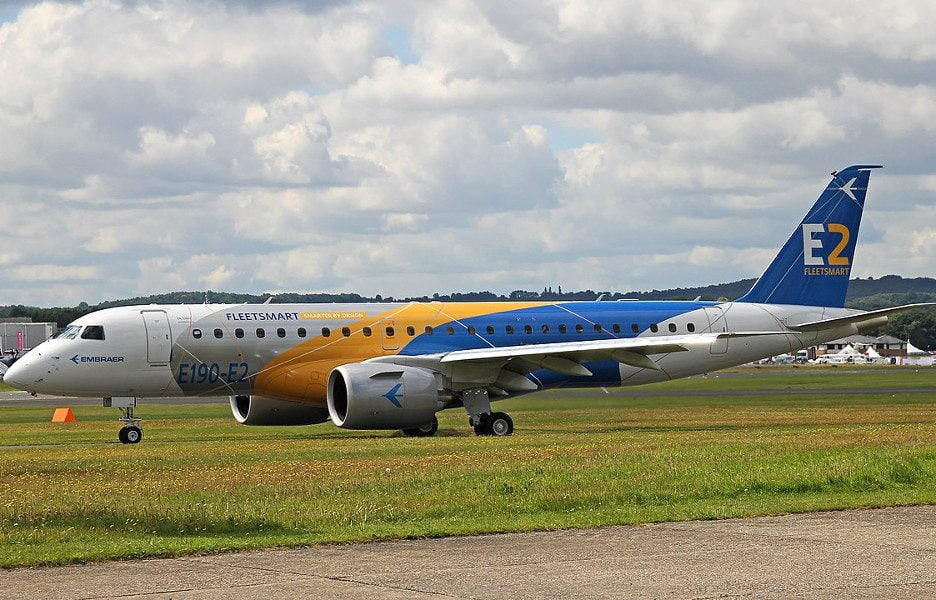 Jato executivo Embraer E2 (Foto: Alan Edwards/Wikimedia Commons))