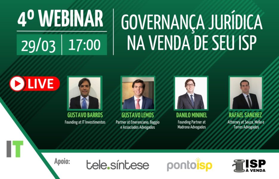 Governança jurídica na venda de ISP/Crédito: Divulgação Governança jurídica na venda de ISP/Crédito: Divulgação