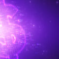 Violet abstract 3D big data visualization with dollar symbol. Intricate financial data threads analysis. Business analytics representation. Futuristic infographics aesthetic design. Finance concept.