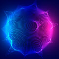 glowing digital particle sphere technology background design Freepik