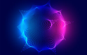 glowing digital particle sphere technology background design Freepik