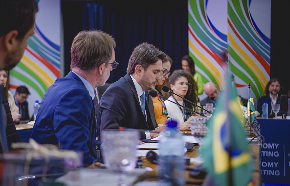 Ministro das Comunicações, Juscelino Filho, em aprovação de declaração ministerial, em reunião do GT do G20 em Maceió (AL) | Foto: Kayo Souza/MCom