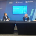 Diego Puerta, presidente da Dell Technologies Brasil, Ana Oliveira, diretora do centro de inovação da Dell, e Guilherme Corrêa, do MCTI