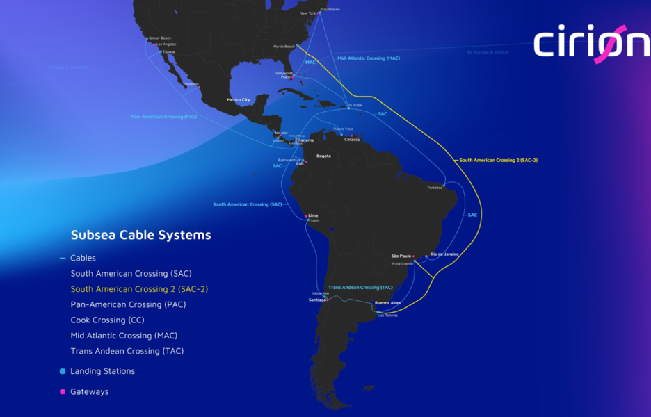 Cirion Technologies anuncia nova rota de cabo submarino SAC-2