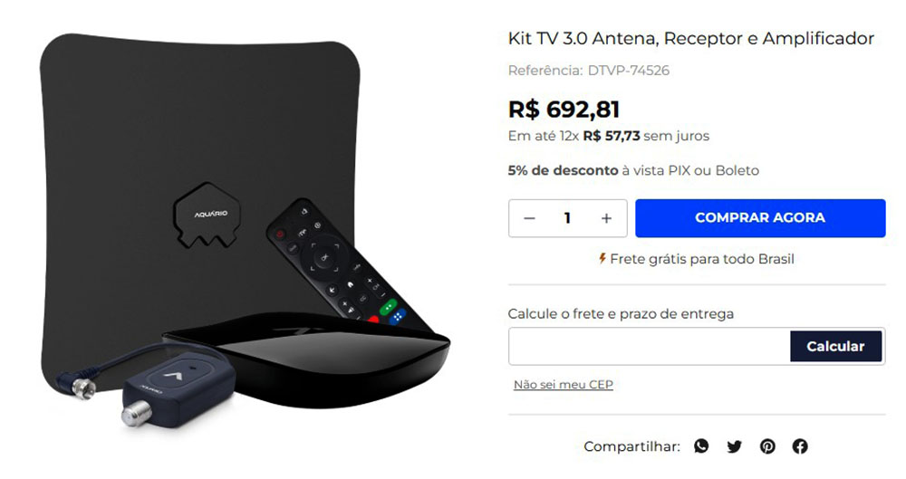 Conversor DTV+ Aquario